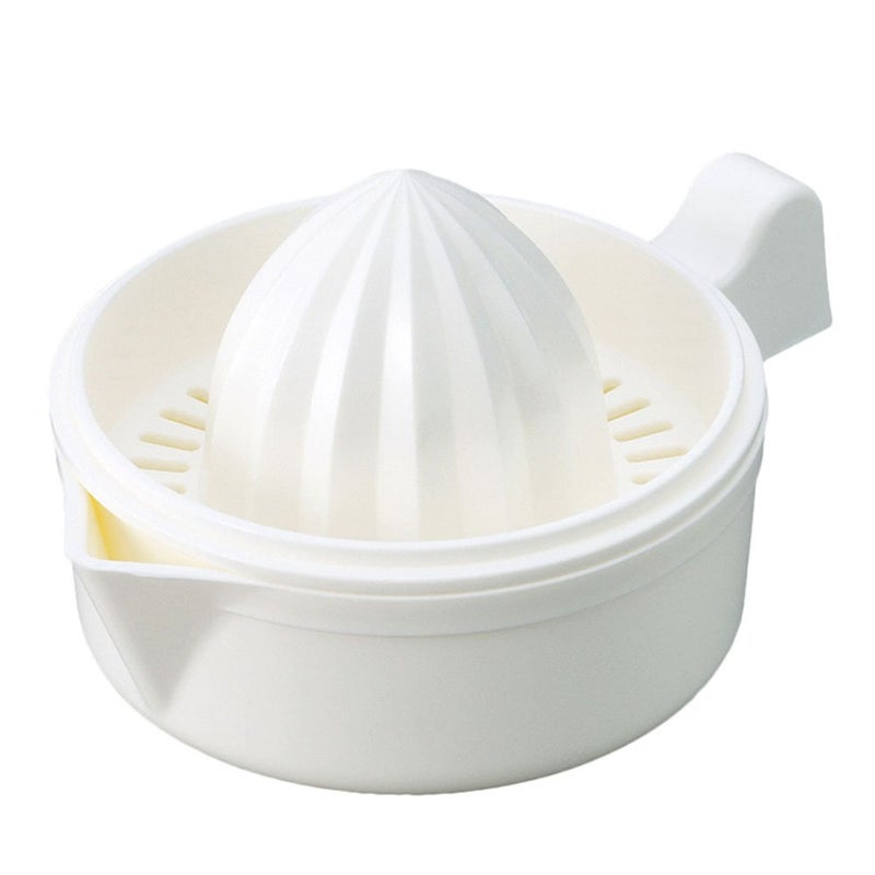 MXY Japanese Hand Juicer Plastic Lemon Lime Oranges Squeezer with Bowl White Color - Image 1